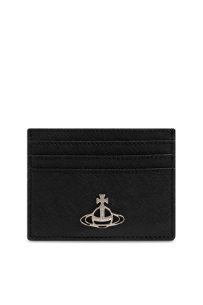 Vivienne Westwood Black Croc-Embossed Card Holder with Silver Logo